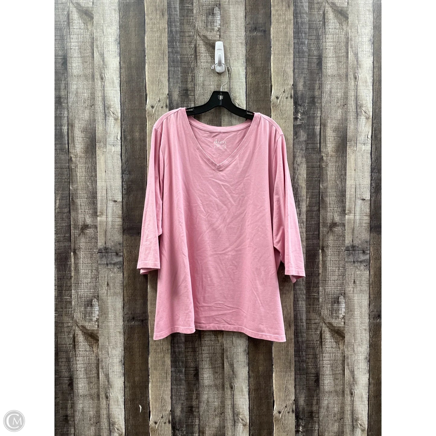 Top Short Sleeve By D&co. In Pink, Size: 3x