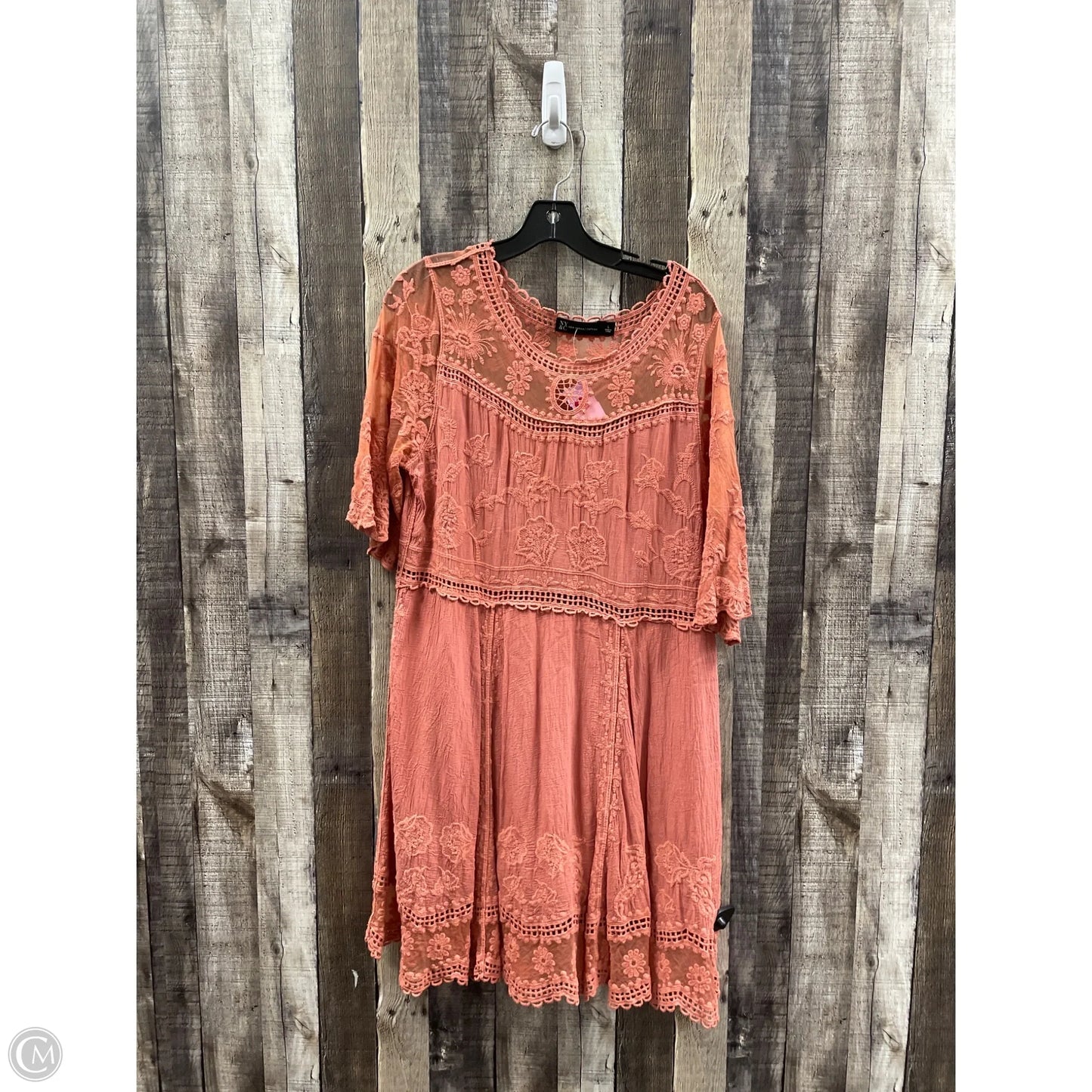 Dress Casual Midi By New York And Co In Orange, Size: L