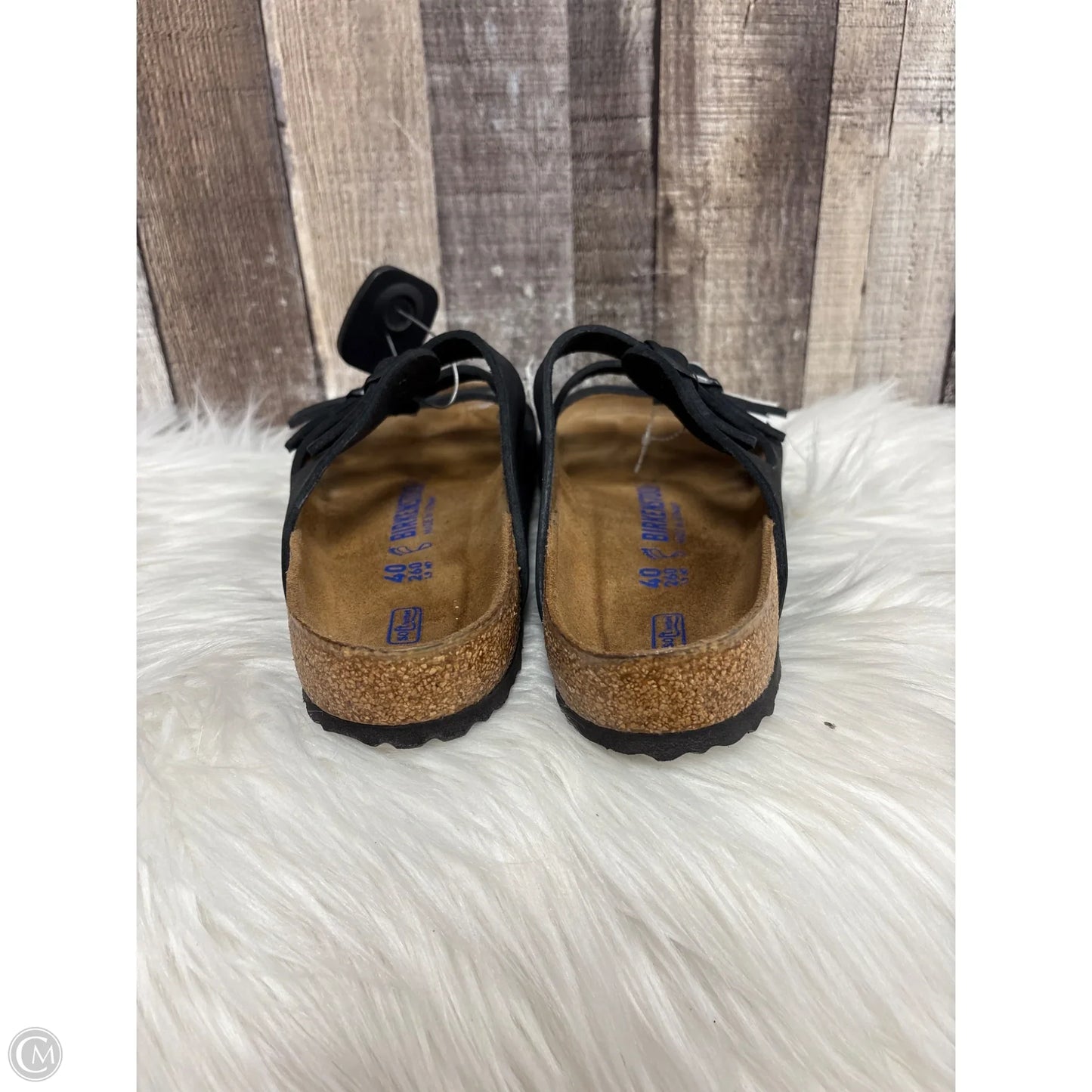 Sandals Flats By Birkenstock In Black, Size: 9