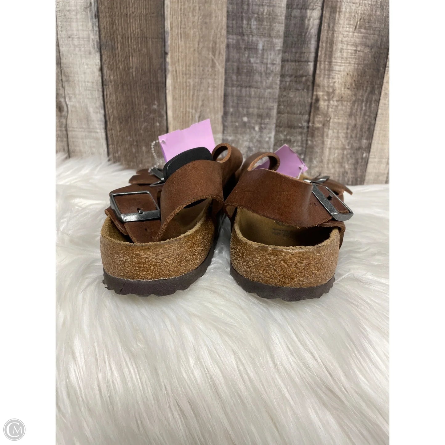 Sandals Flats By Birkenstock In Brown, Size: 10