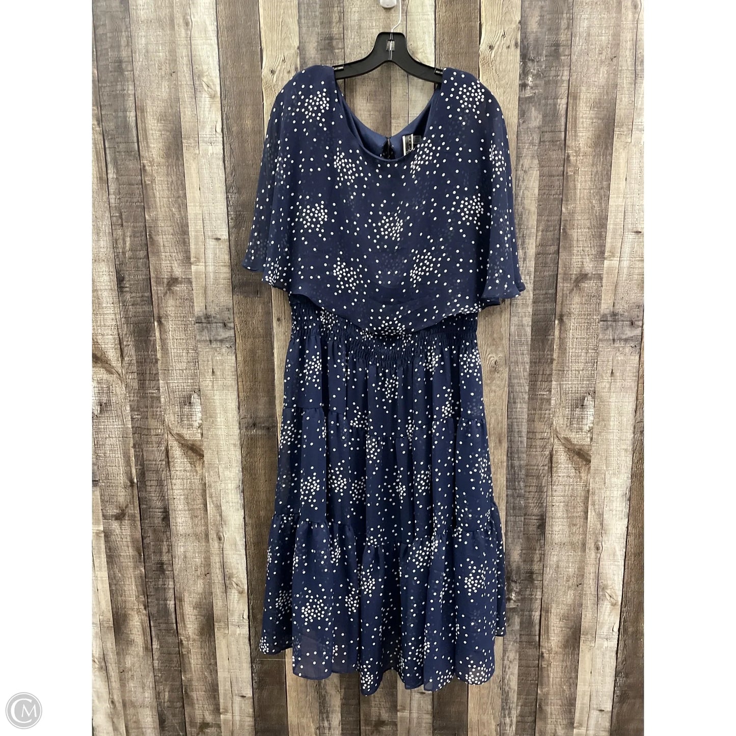 Dress Casual Midi By Julian Taylor In Polkadot Pattern, Size: 3x