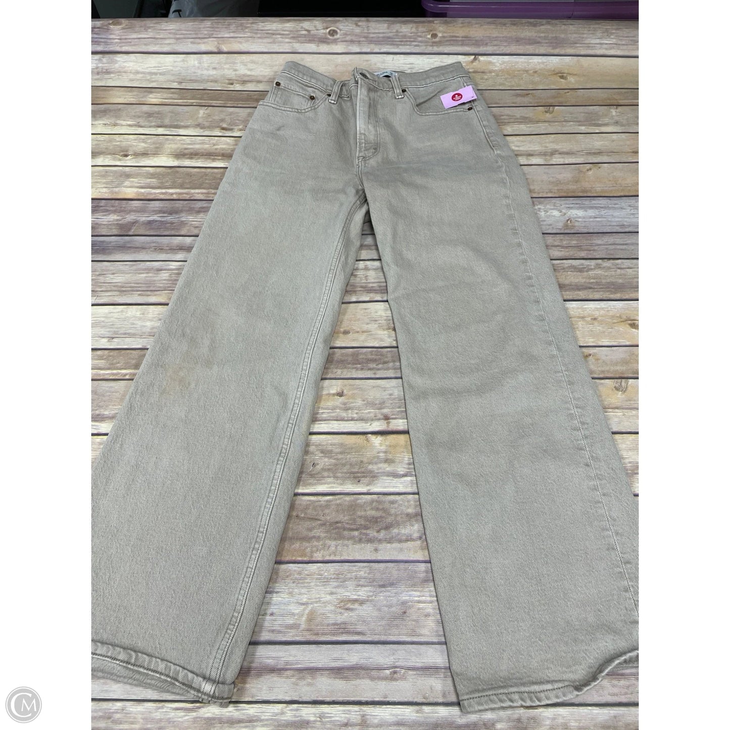 Jeans Wide Leg By Abercrombie And Fitch In Brown Denim, Size: 4