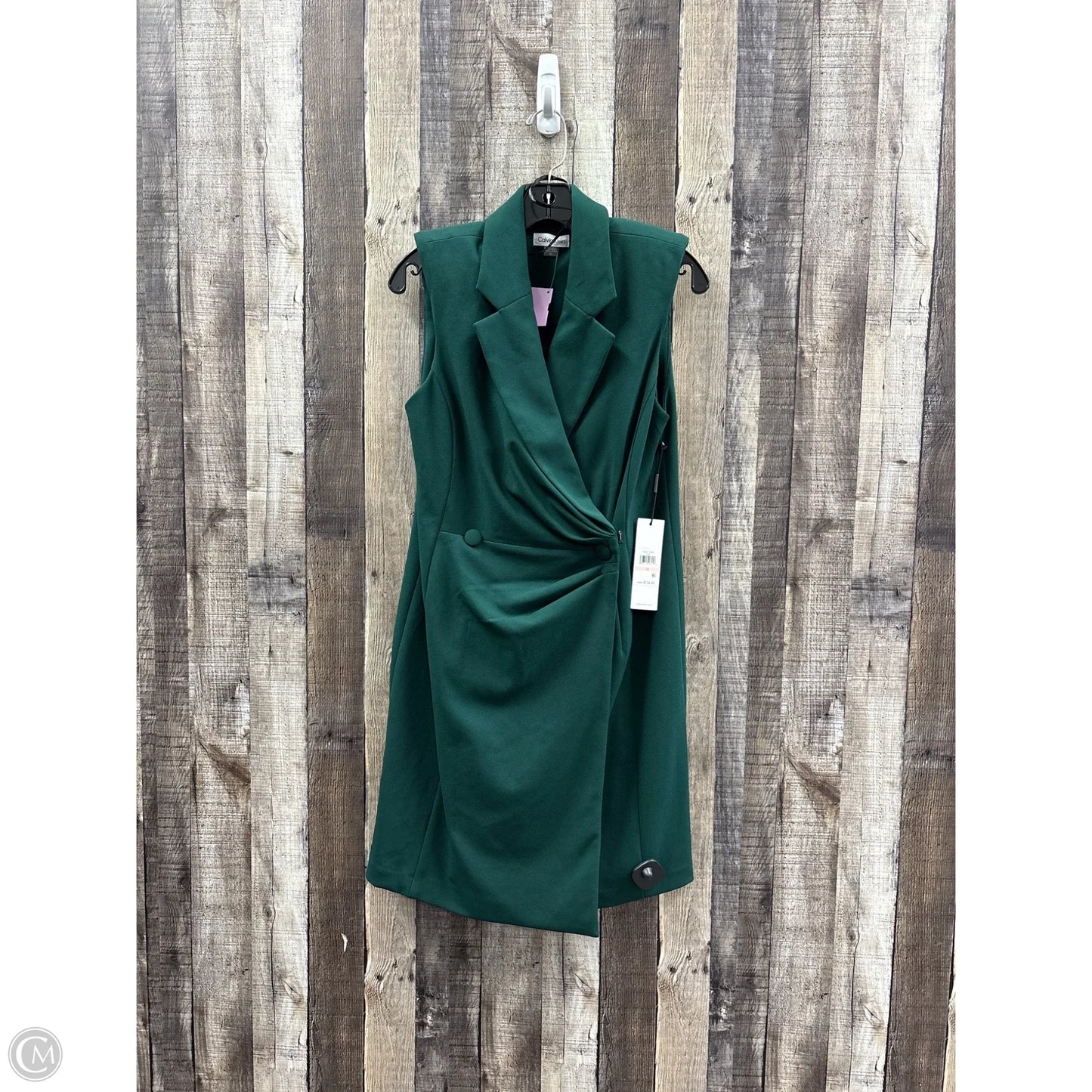 Dress Casual Midi By Calvin Klein In Green, Size: M