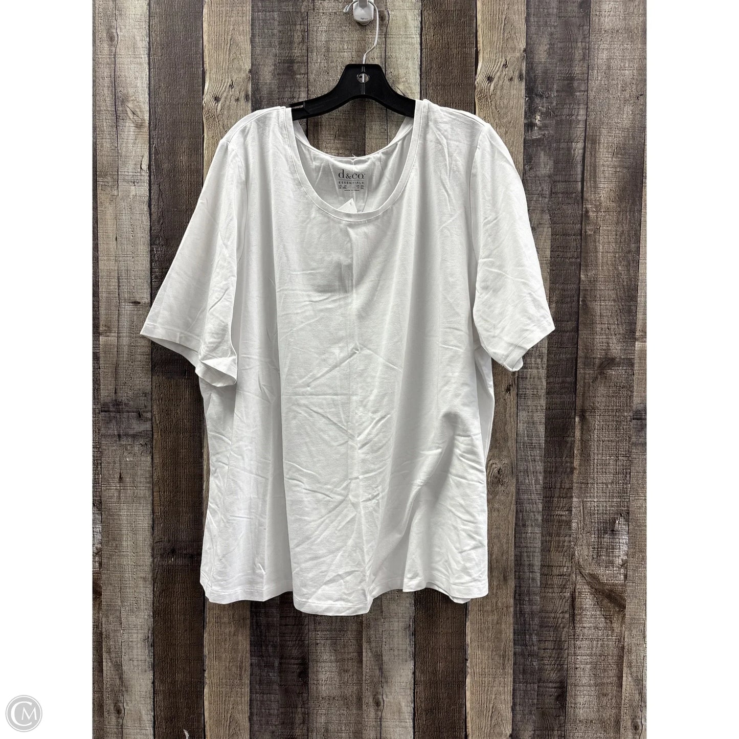 Top Short Sleeve By D&co. In White, Size: 2x