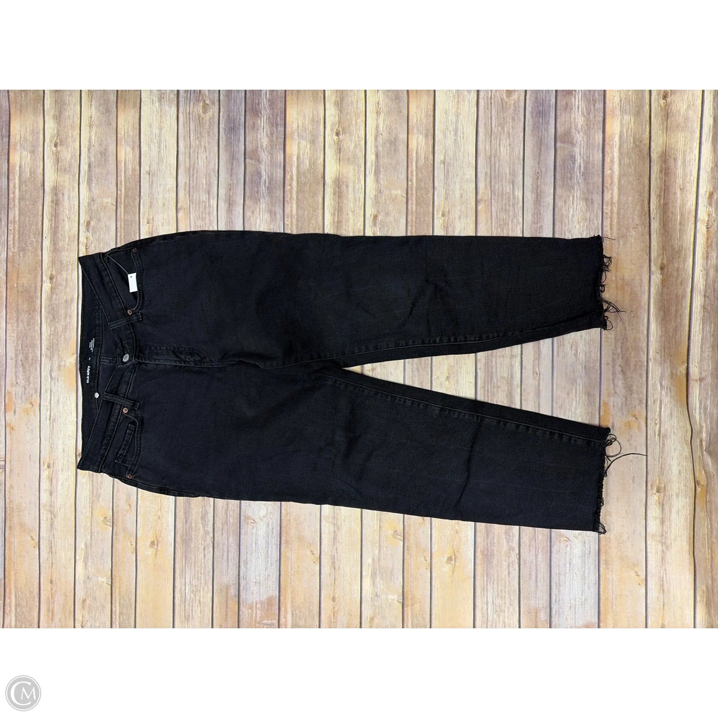 Jeans Straight By Old Navy In Black Denim, Size: 10