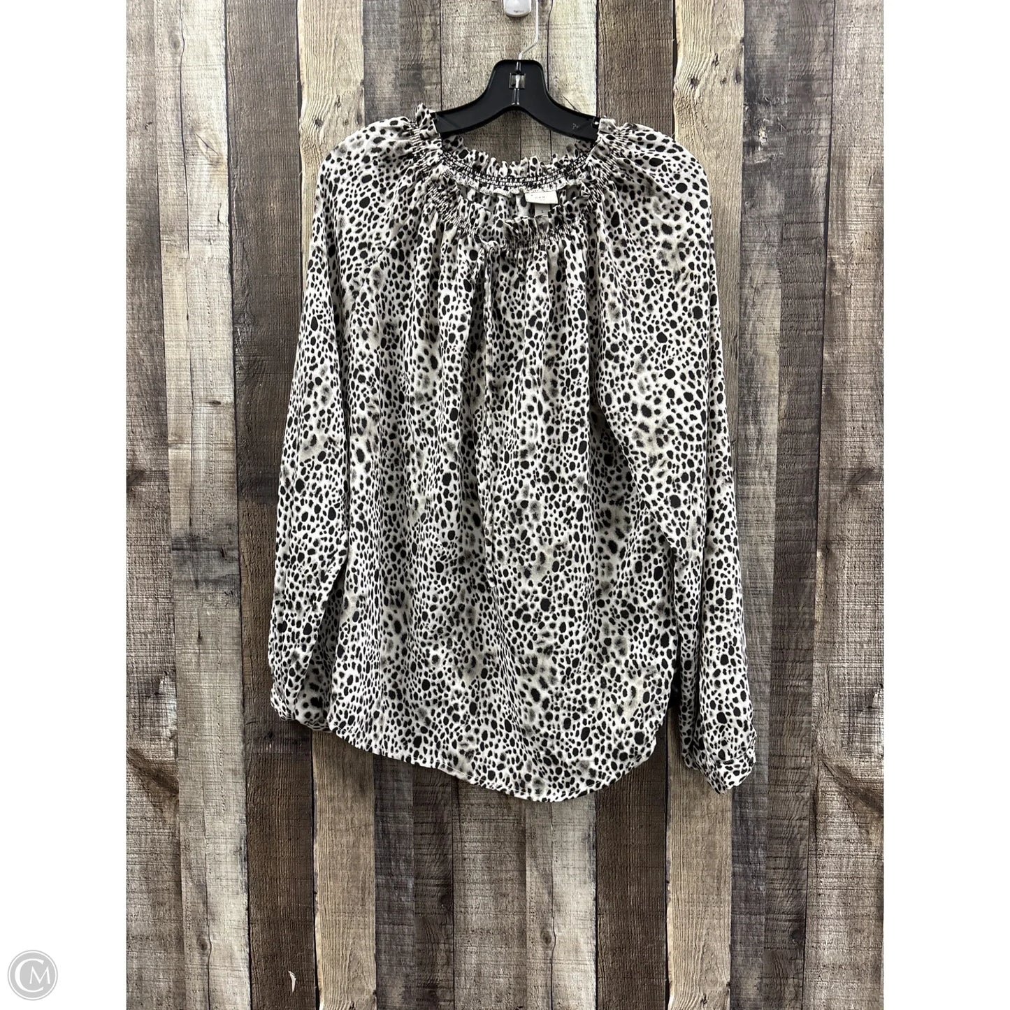 Top Long Sleeve By A New Day In Animal Print, Size: L