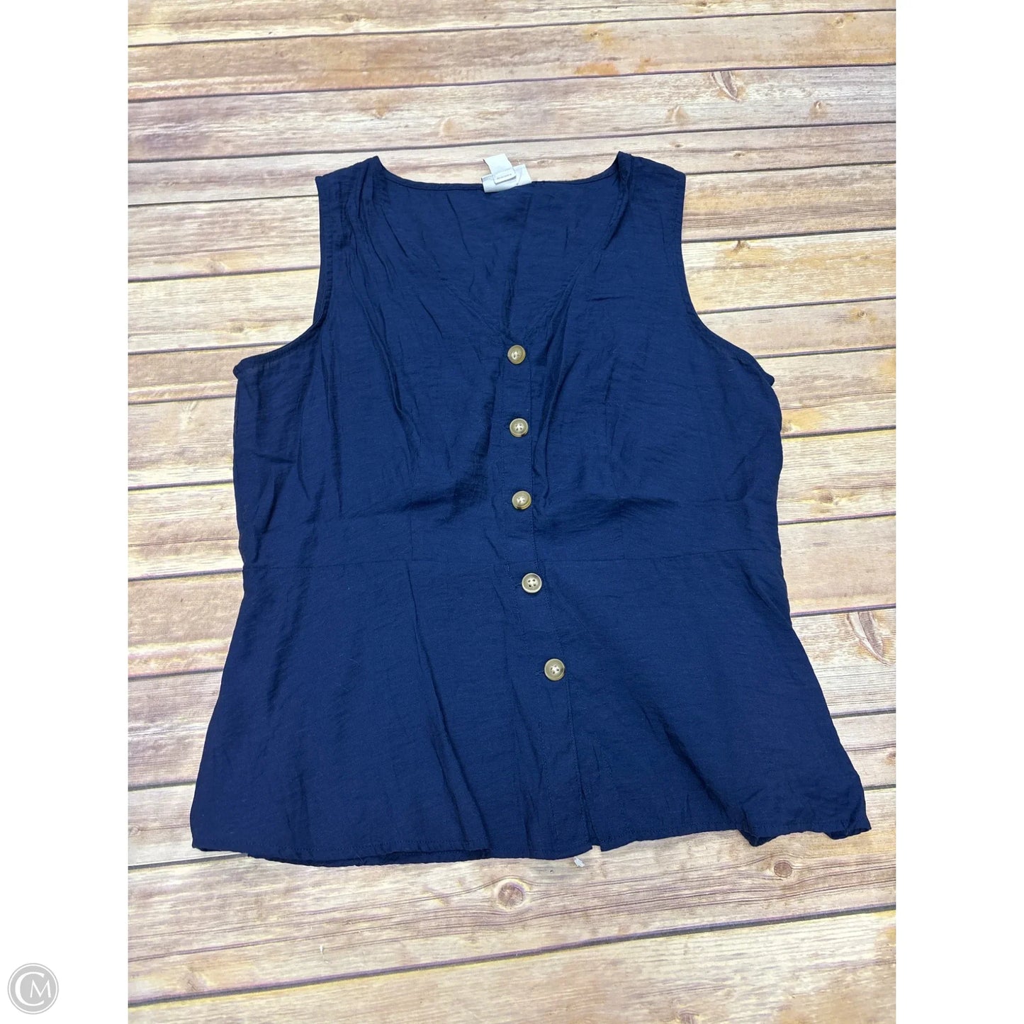 Top Sleeveless By Liz Claiborne In Navy, Size: M