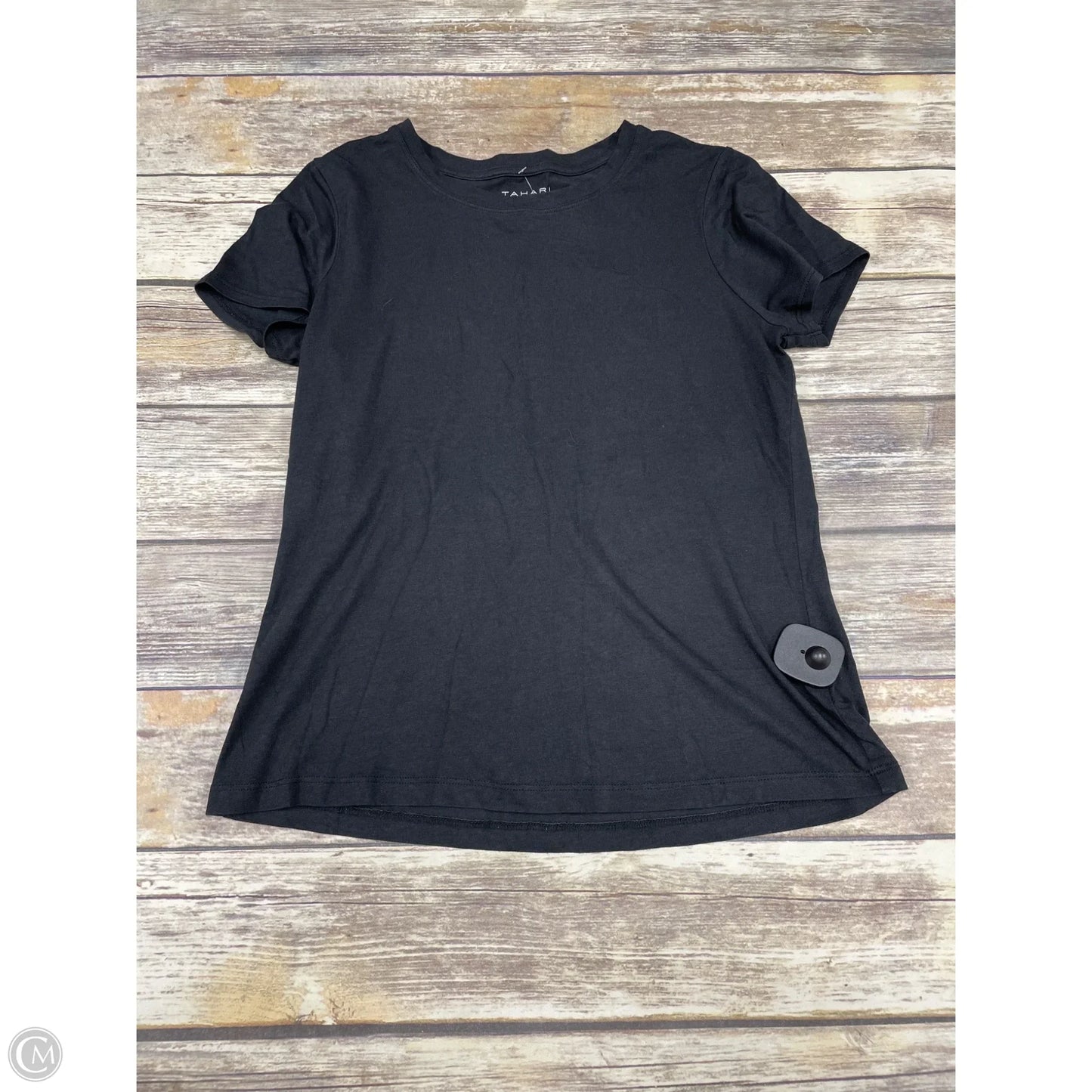 Top Short Sleeve Basic By Tahari In Black, Size: M