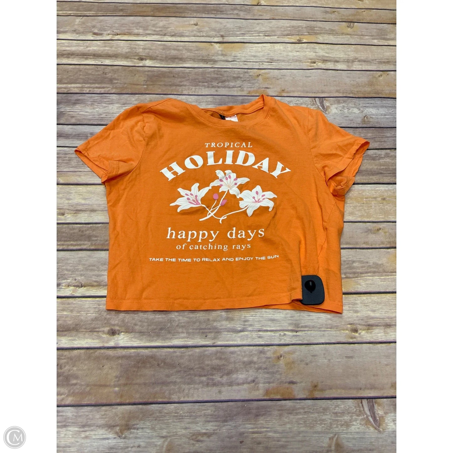 Top Short Sleeve By Divided In Orange, Size: M