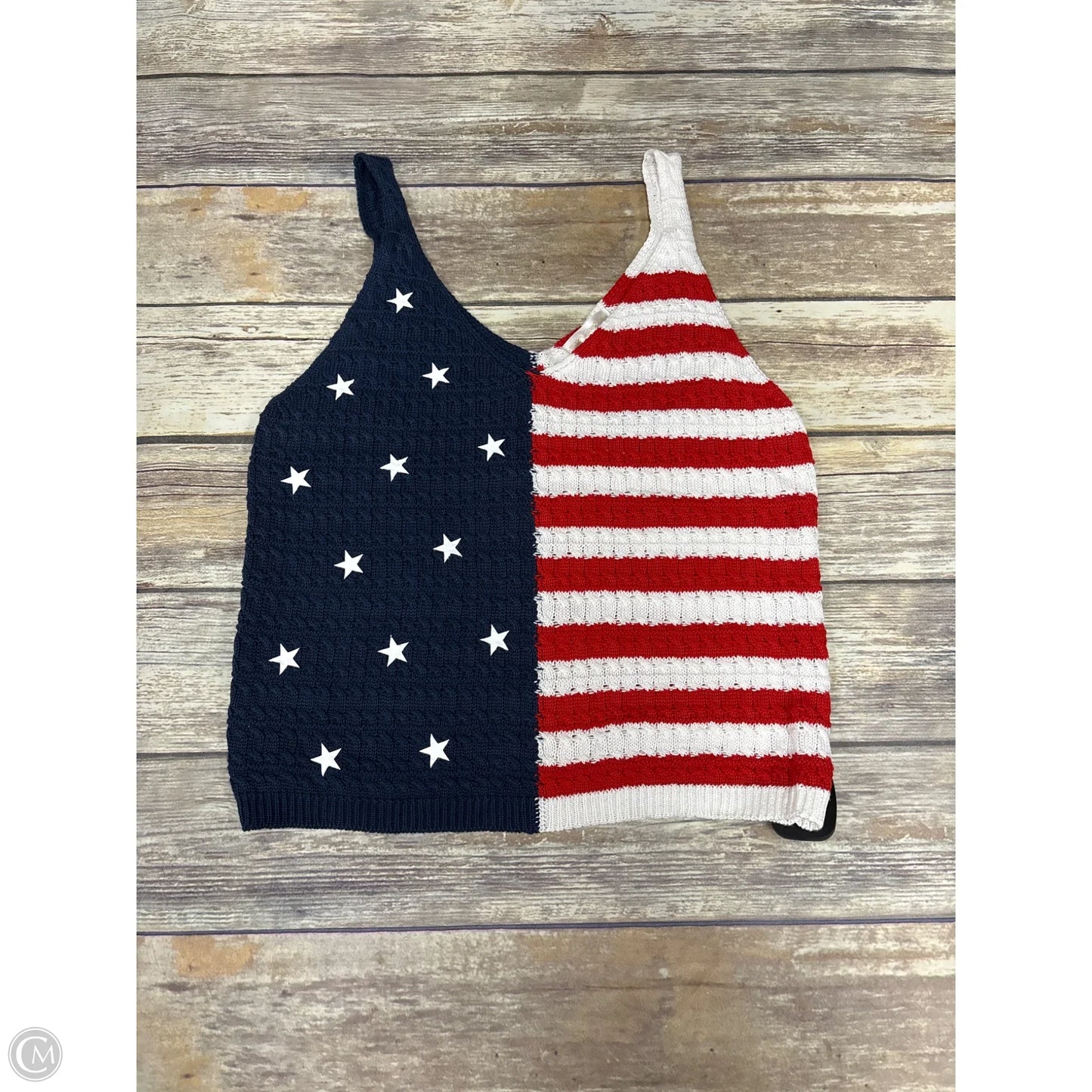 Top Sleeveless By Moon And Madison In Red & White, Size: M