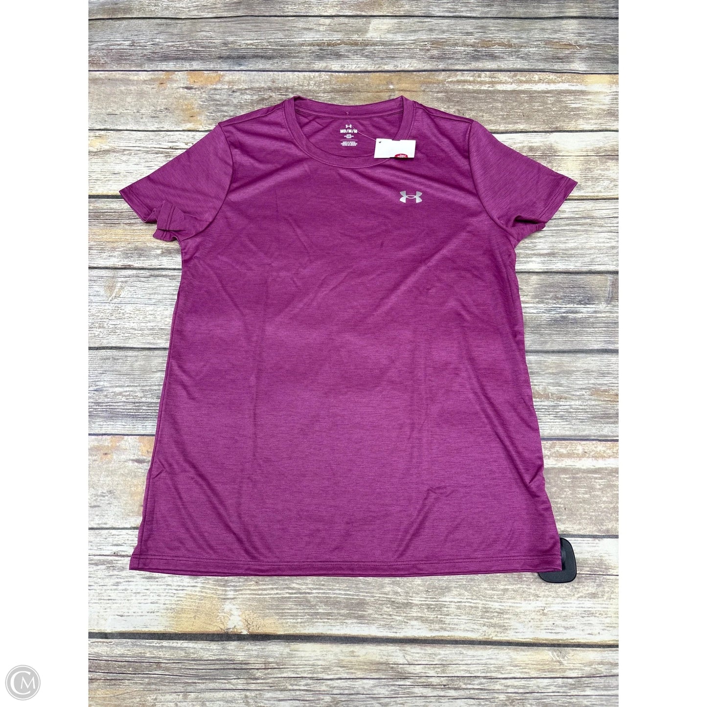 Athletic Top Short Sleeve By Under Armour In Purple, Size: M