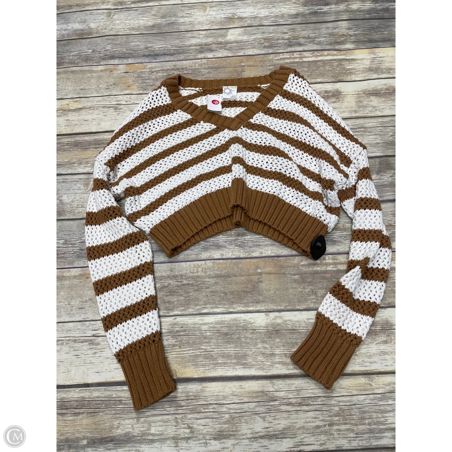 Sweater By Offline In Brown & White, Size: M