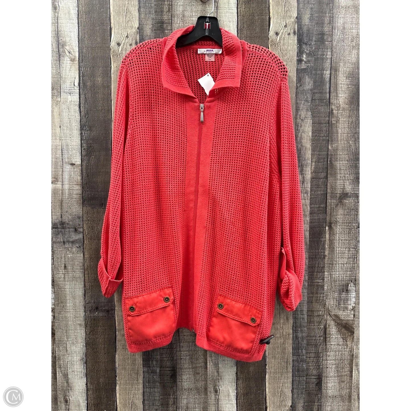 Sweater Cardigan By Alia In Coral, Size: 2x