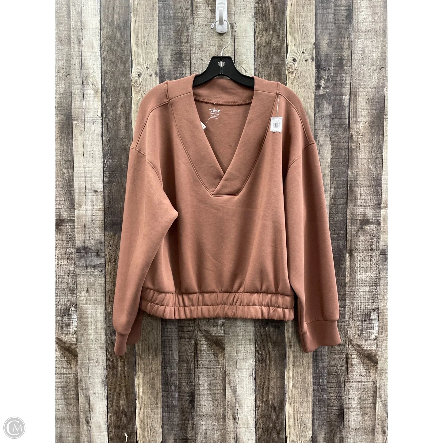 Athletic Top Long Sleeve Collar By Old Navy In Brown, Size: L