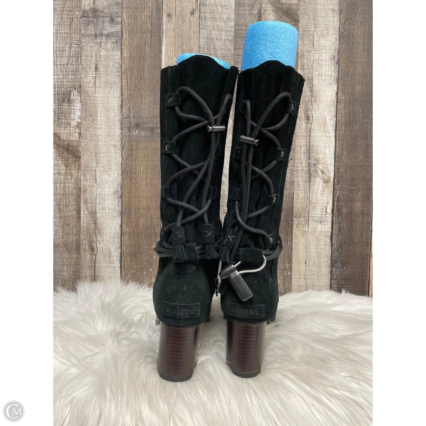 Boots Mid-calf Heels By Sorel In Black, Size: 8.5