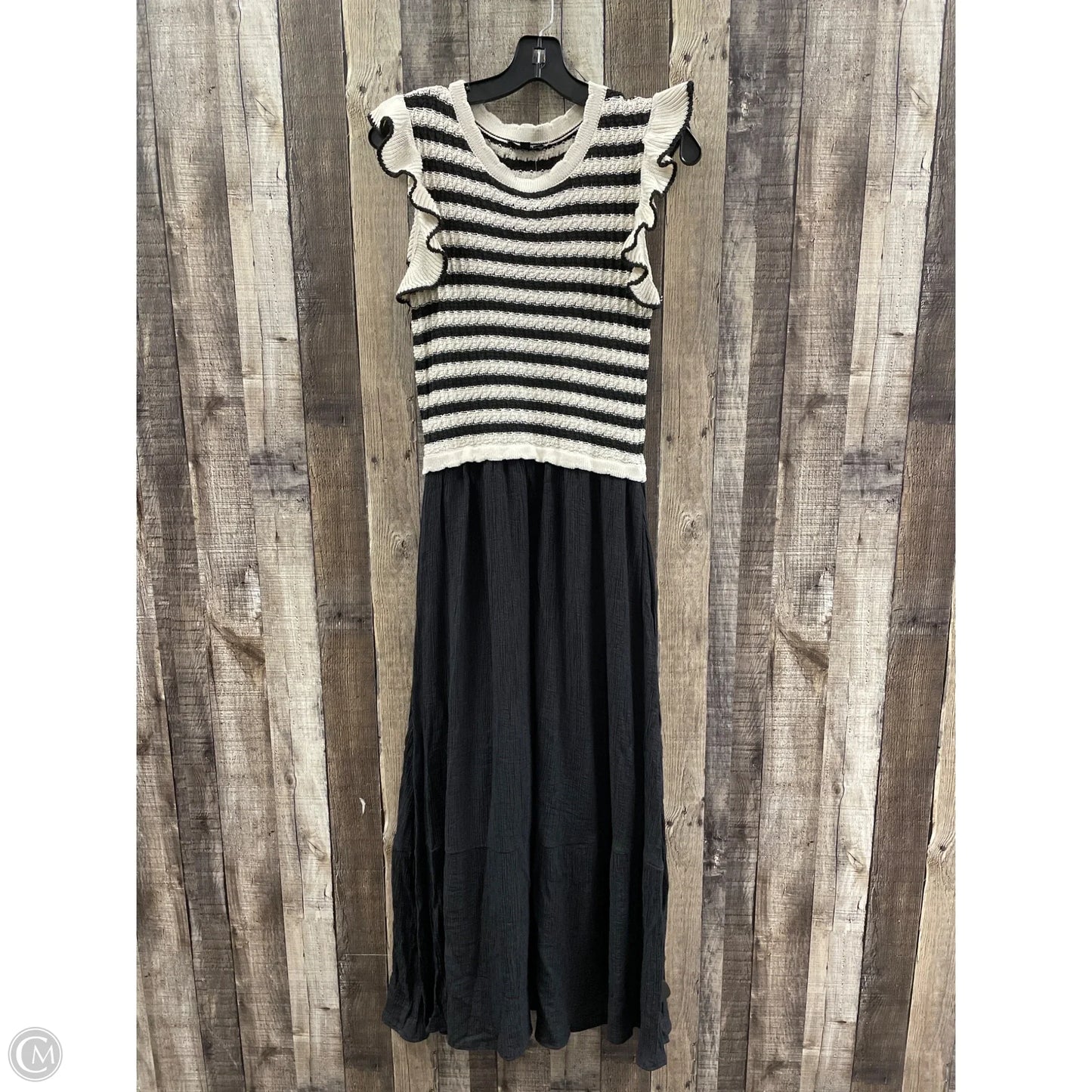 Dress Casual Maxi By By The River In Black & Cream, Size: L