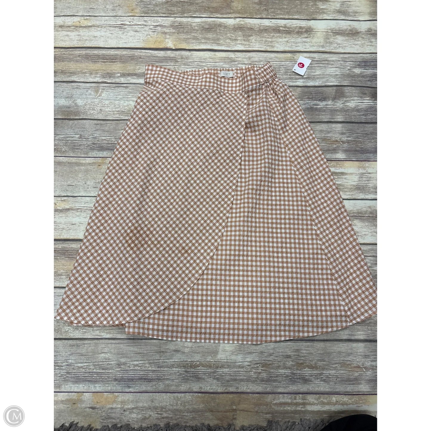Skirt Midi By Loft In Checkered Pattern, Size: M