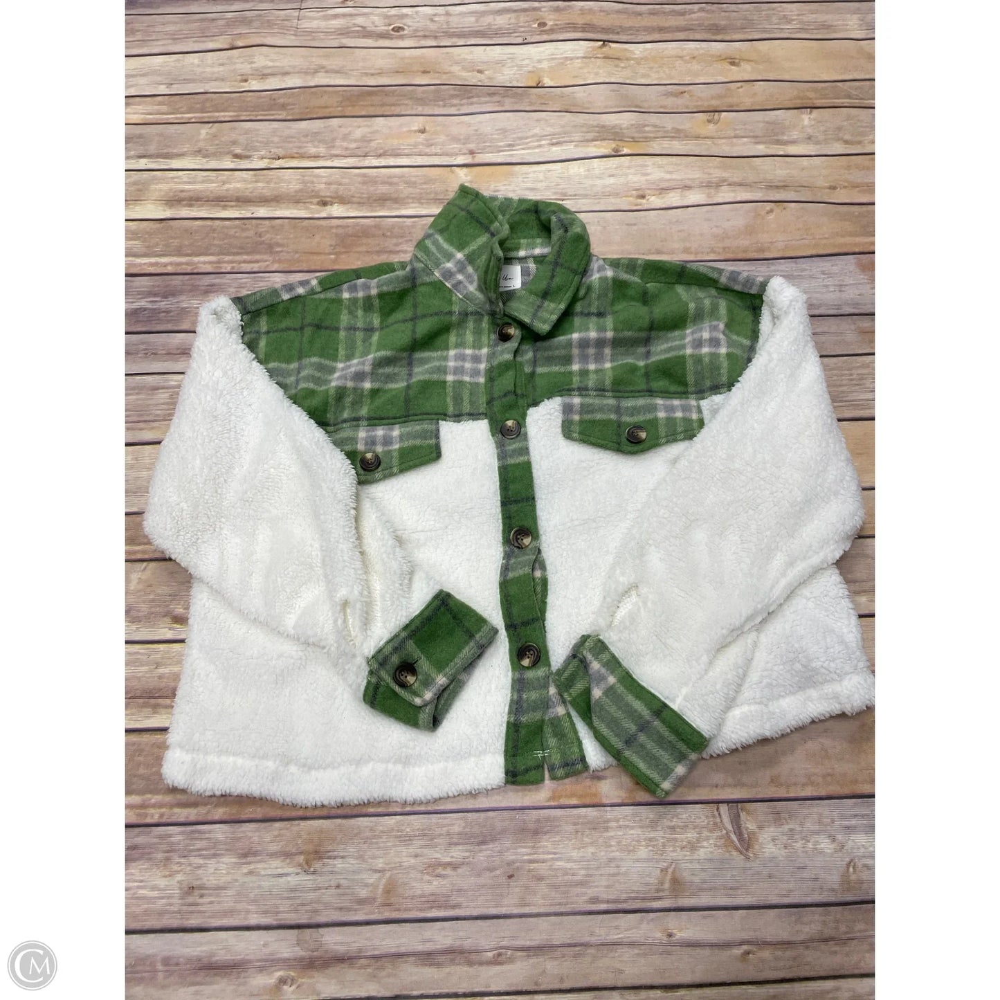 Jacket Shirt By Active Usa In Green, Size: L