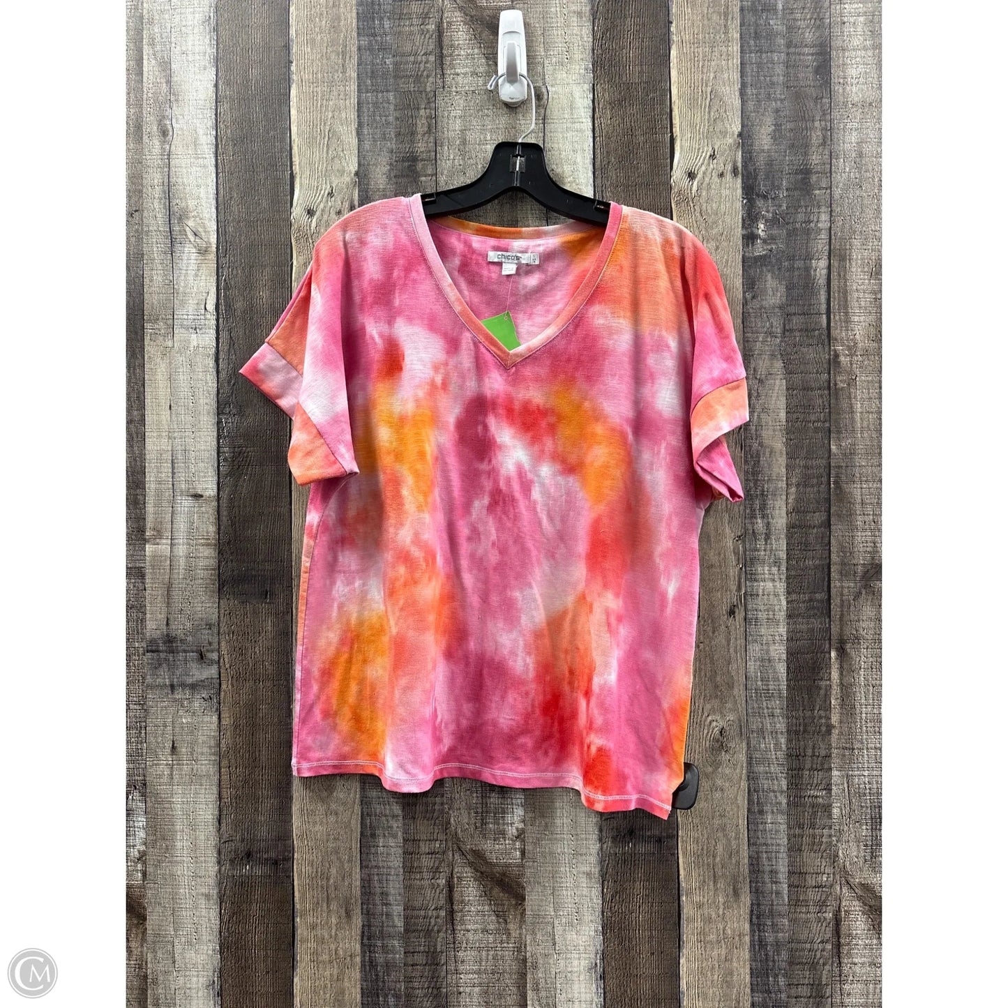 Top Short Sleeve By Chicos In Tie Dye Print, Size: M