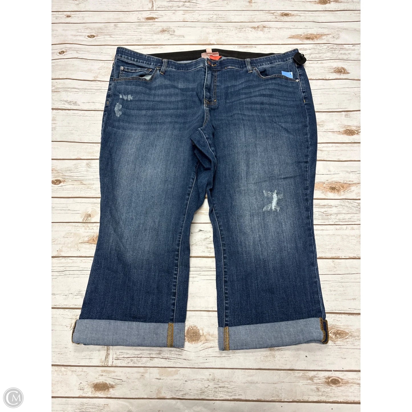 Jeans Cropped By Evri In Blue Denim, Size: 24