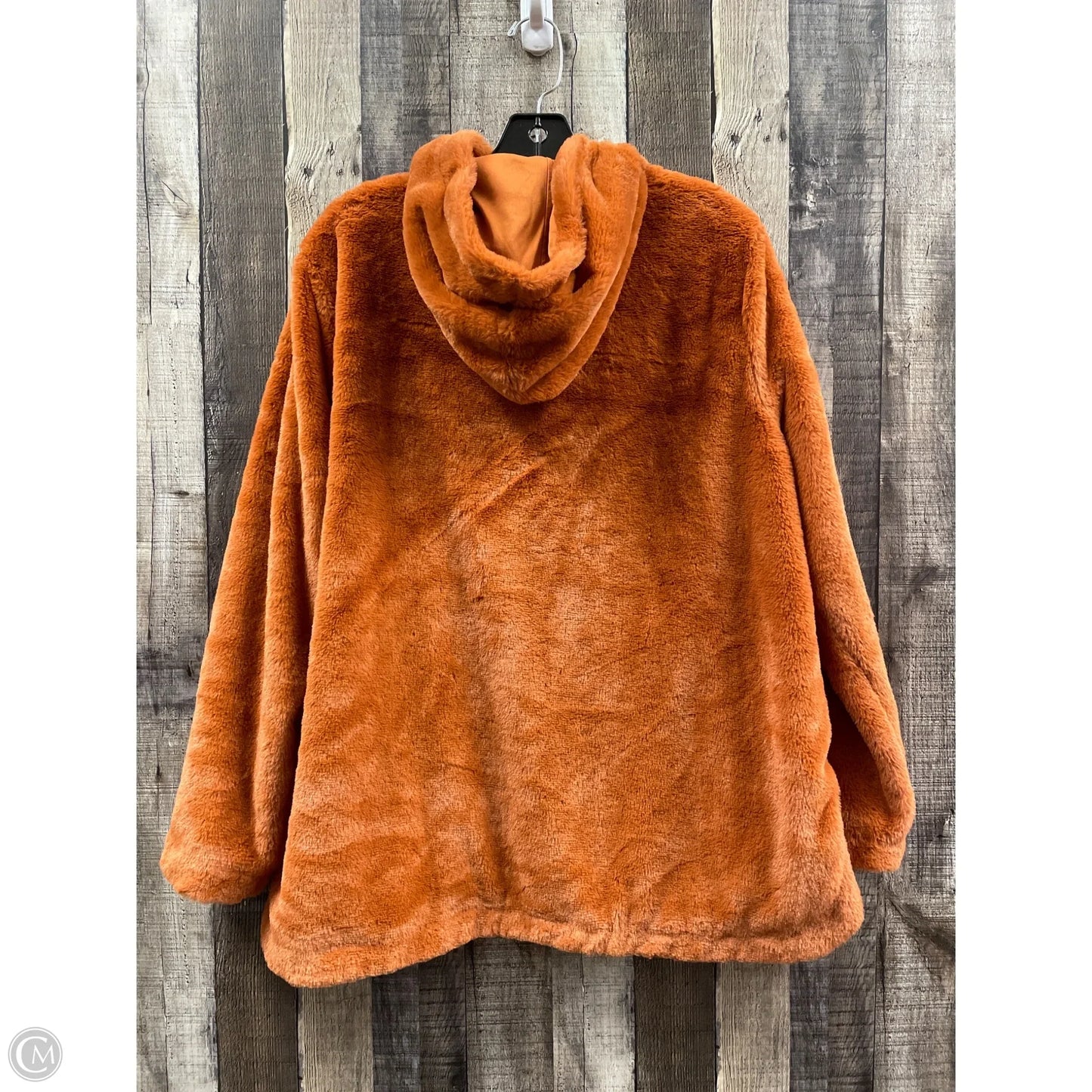 Jacket Faux Fur & Sherpa By Cuddl Duds In Orange, Size: M