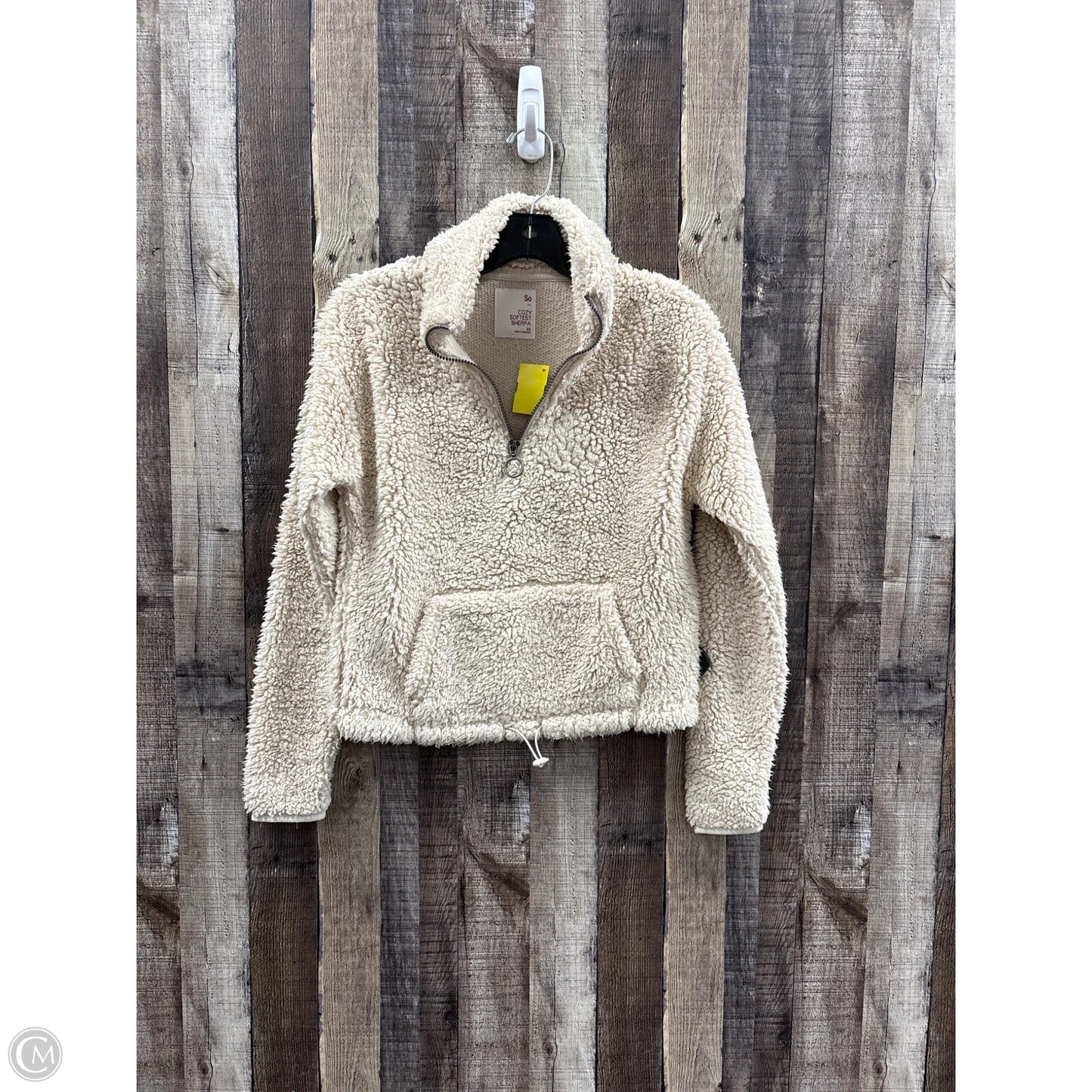 Jacket Faux Fur & Sherpa By So In Cream, Size: Xs