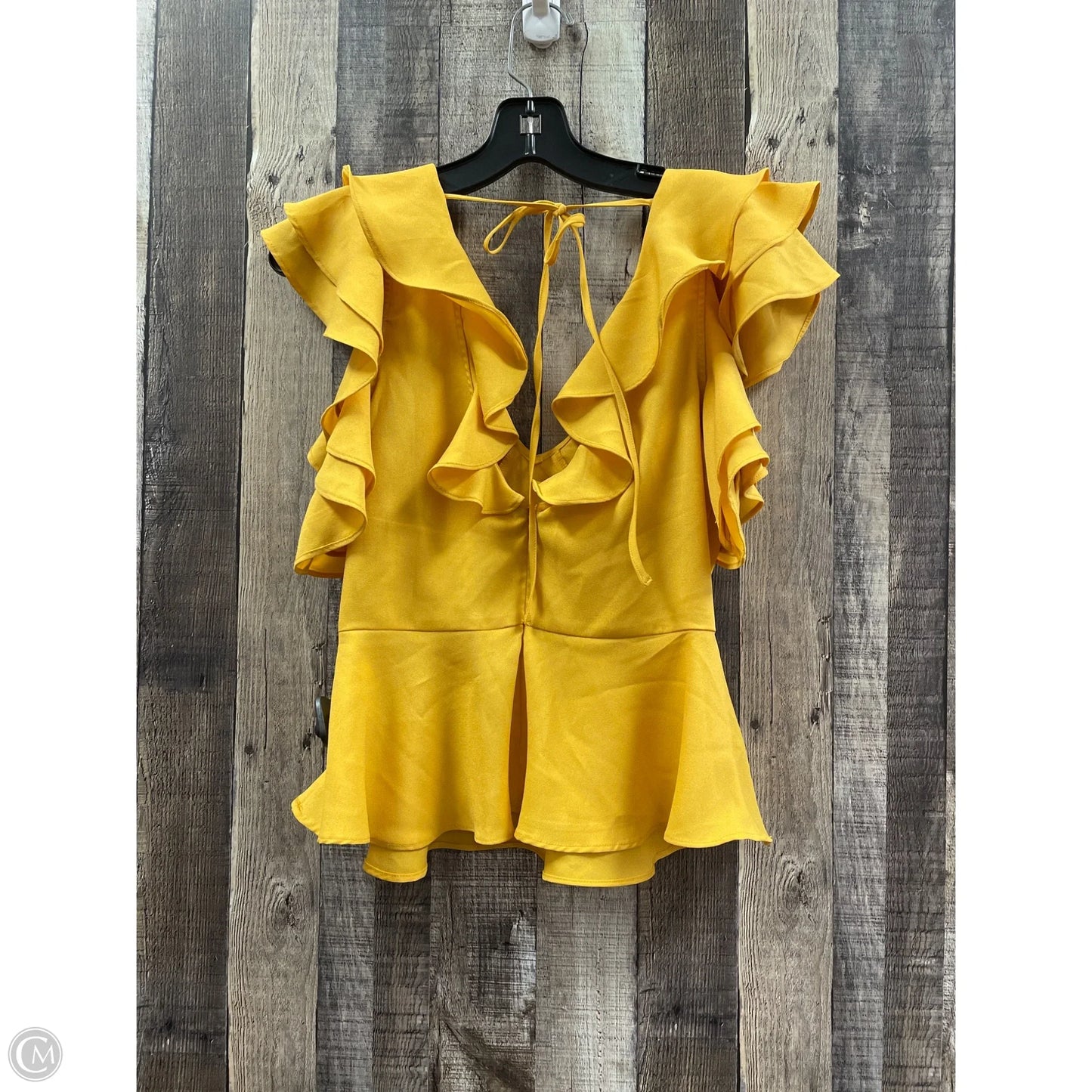 Top Short Sleeve By Lulumari In Yellow, Size: S
