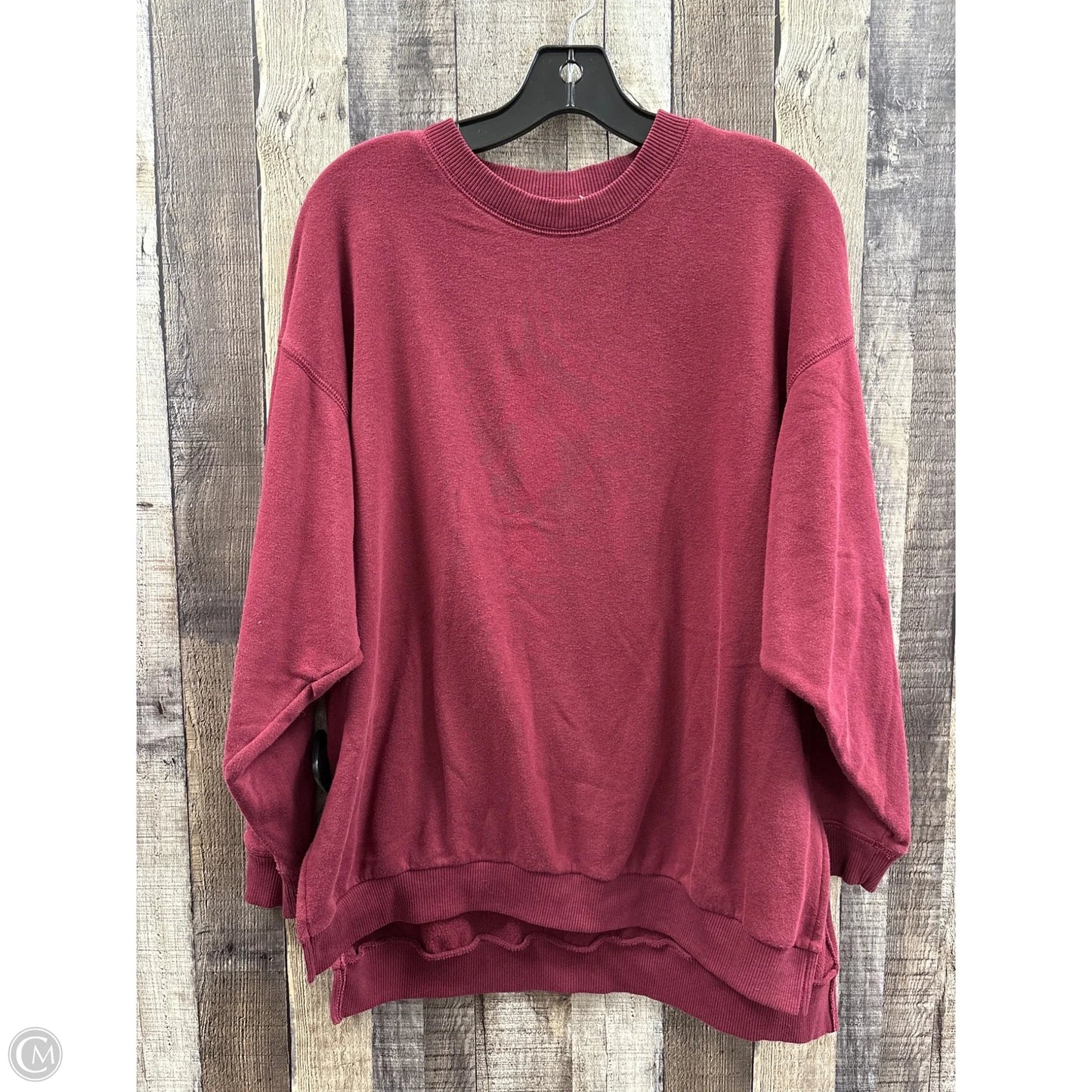 Sweatshirt Collar By Cme In Maroon, Size: Xs