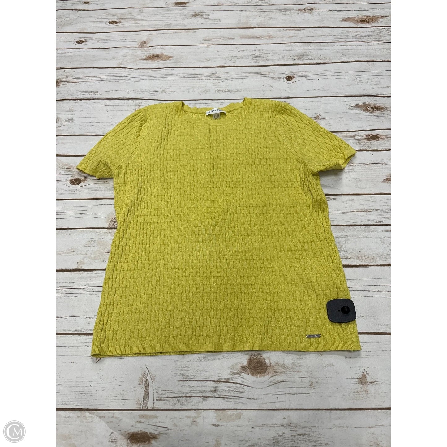 Top Short Sleeve By Calvin Klein In Green, Size: L