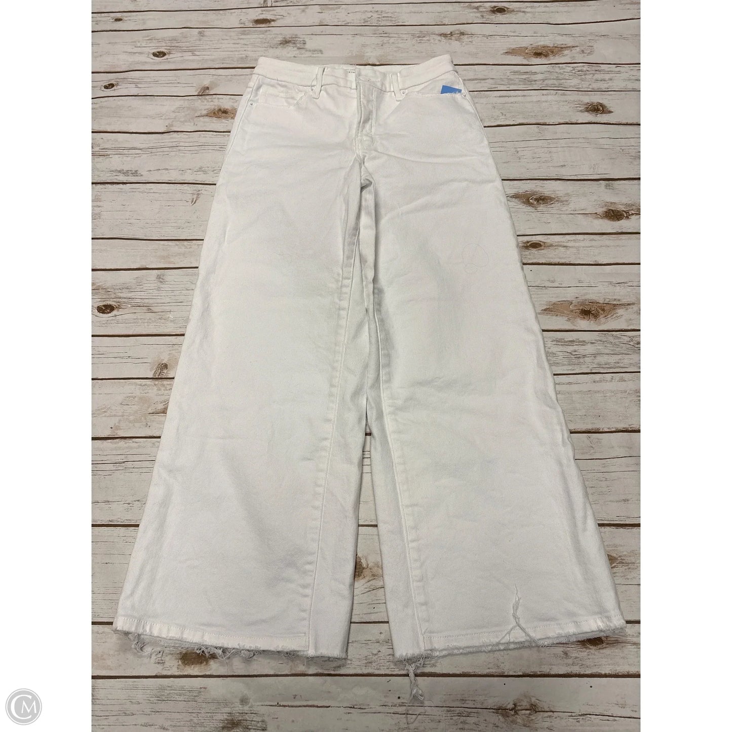 Jeans Wide Leg By Good American In White, Size: 8