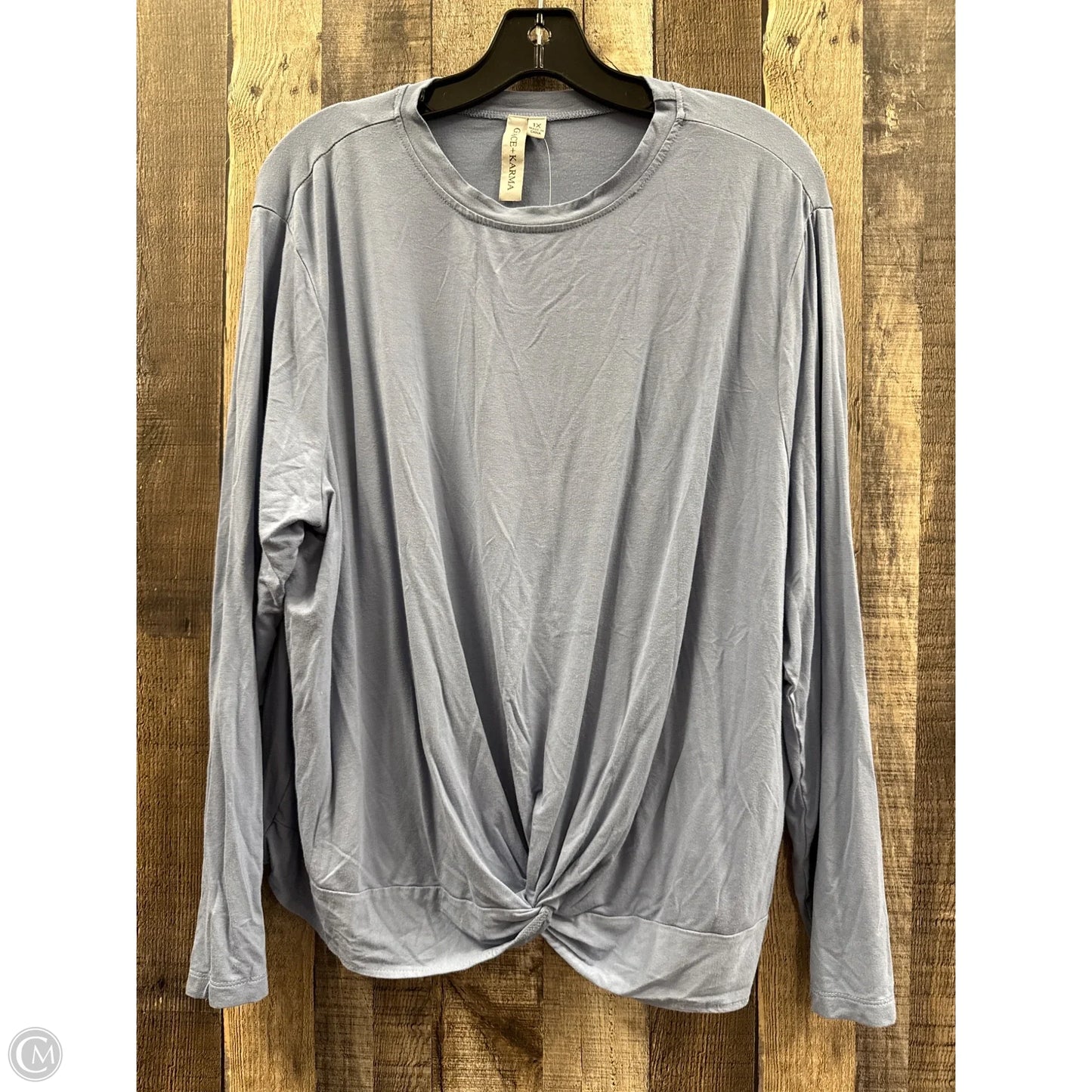 Top Long Sleeve By Grace + Karma In Blue, Size: 1x