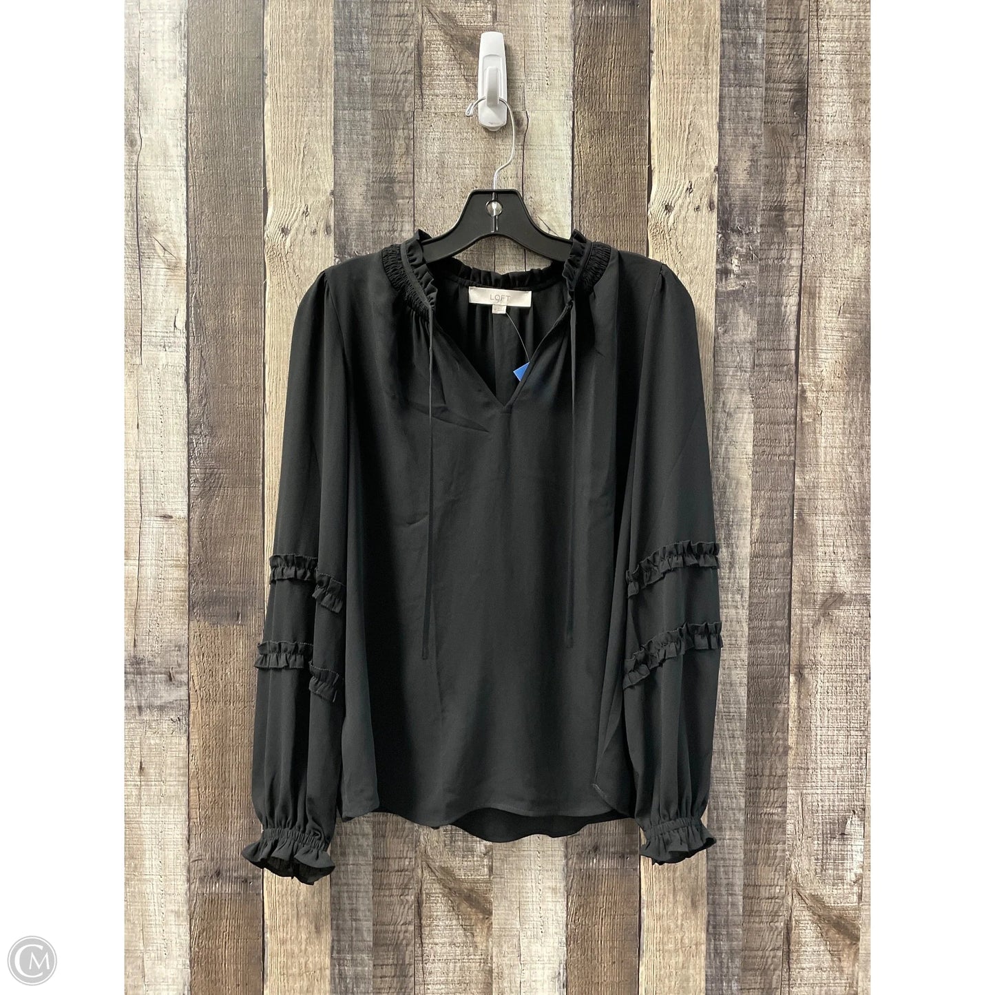 Top Long Sleeve By Loft In Black, Size: M