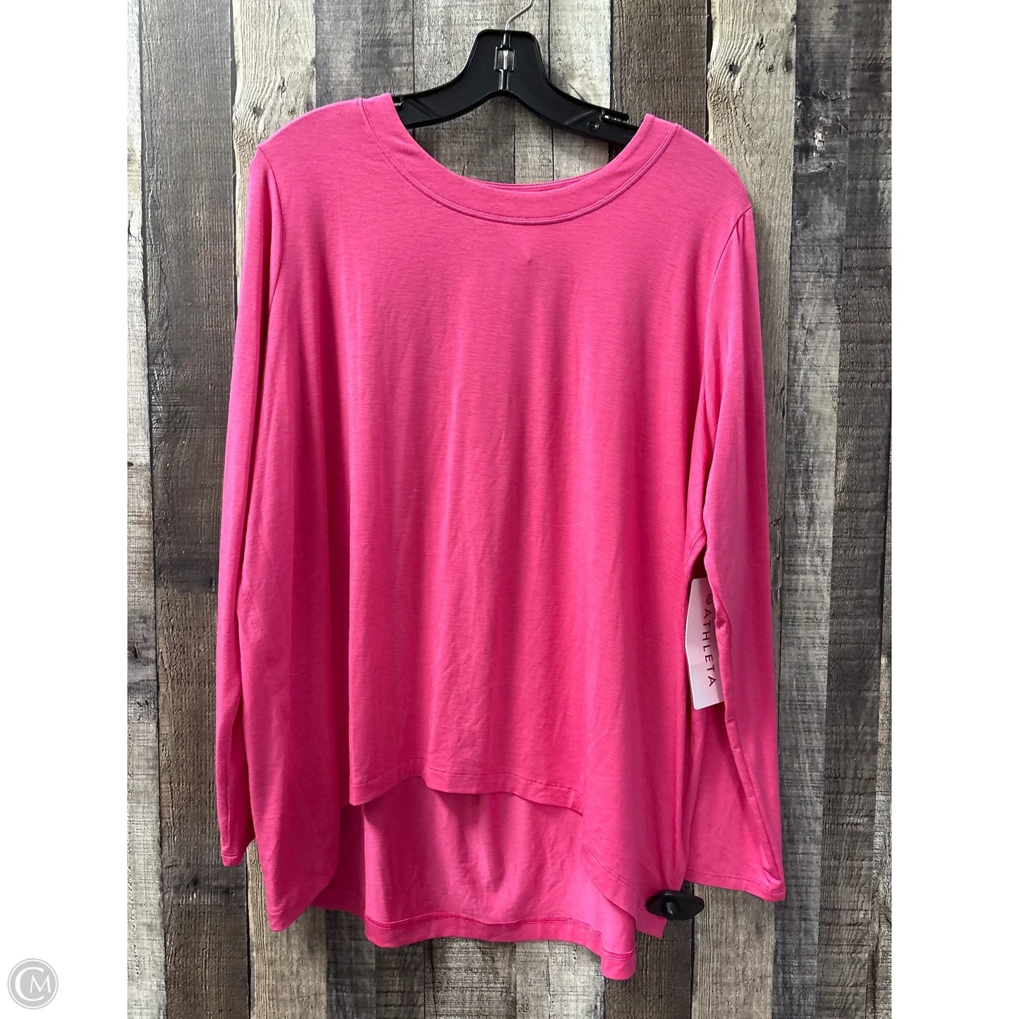 Athletic Top Long Sleeve Collar By Athleta In Pink, Size: L