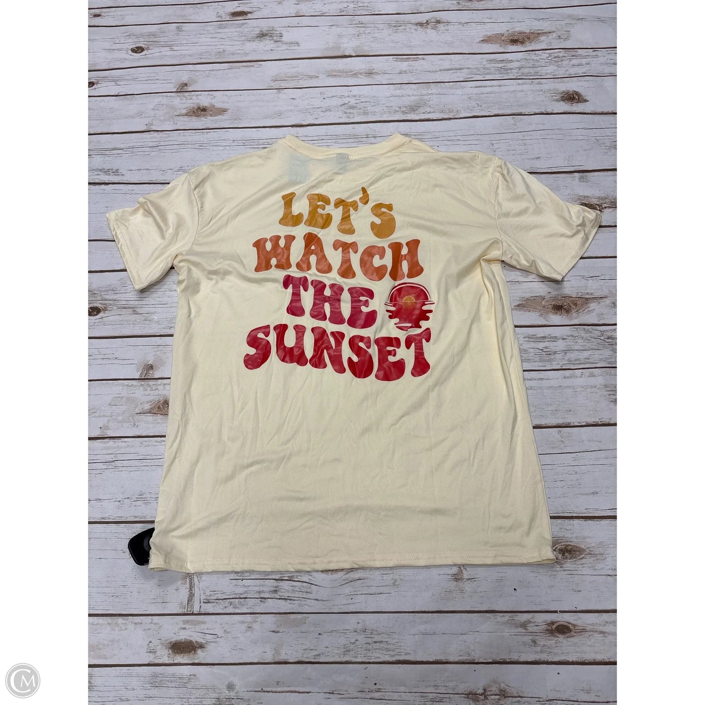 Top Short Sleeve By Shein In Yellow, Size: Xs