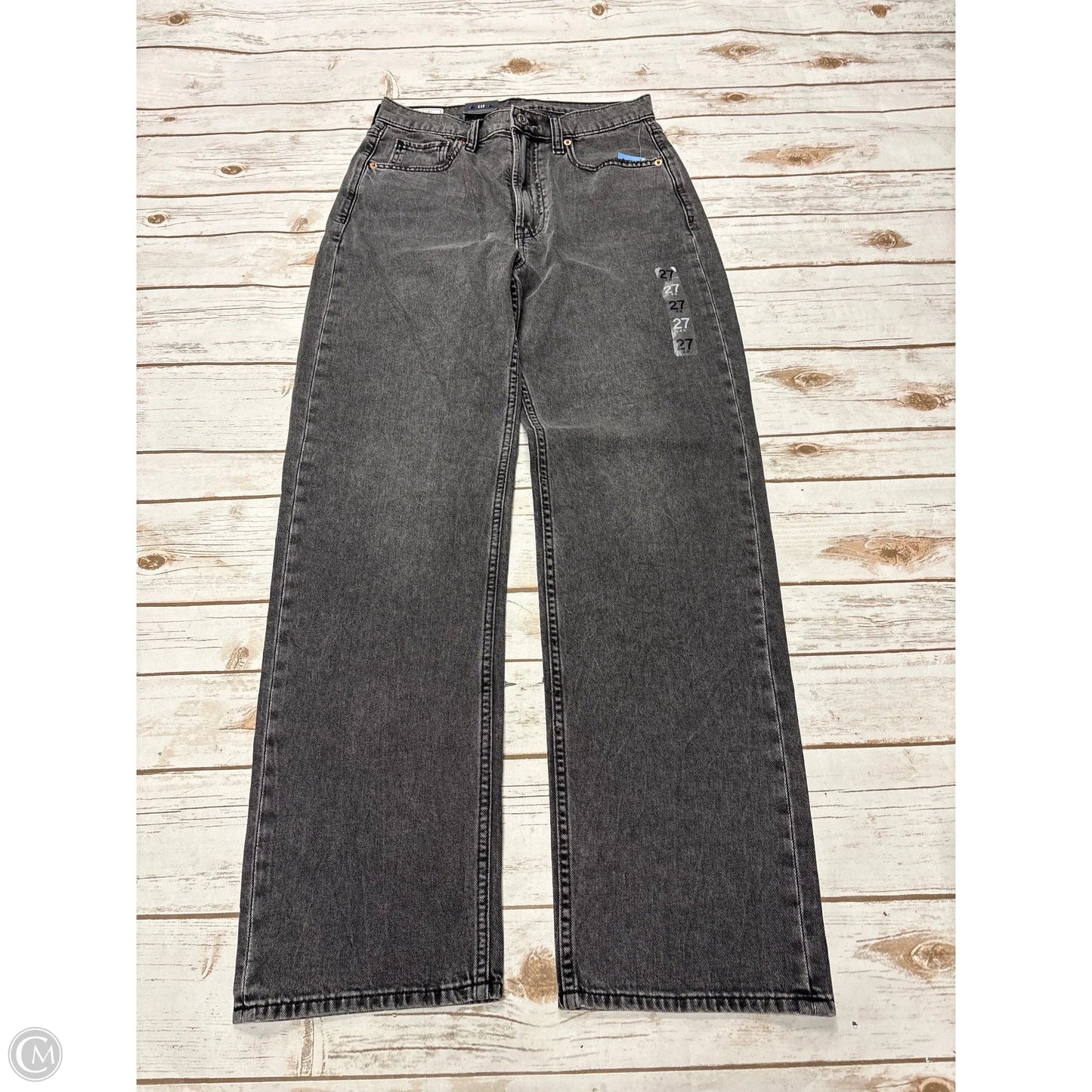 Jeans Wide Leg By Gap In Black Denim, Size: 4