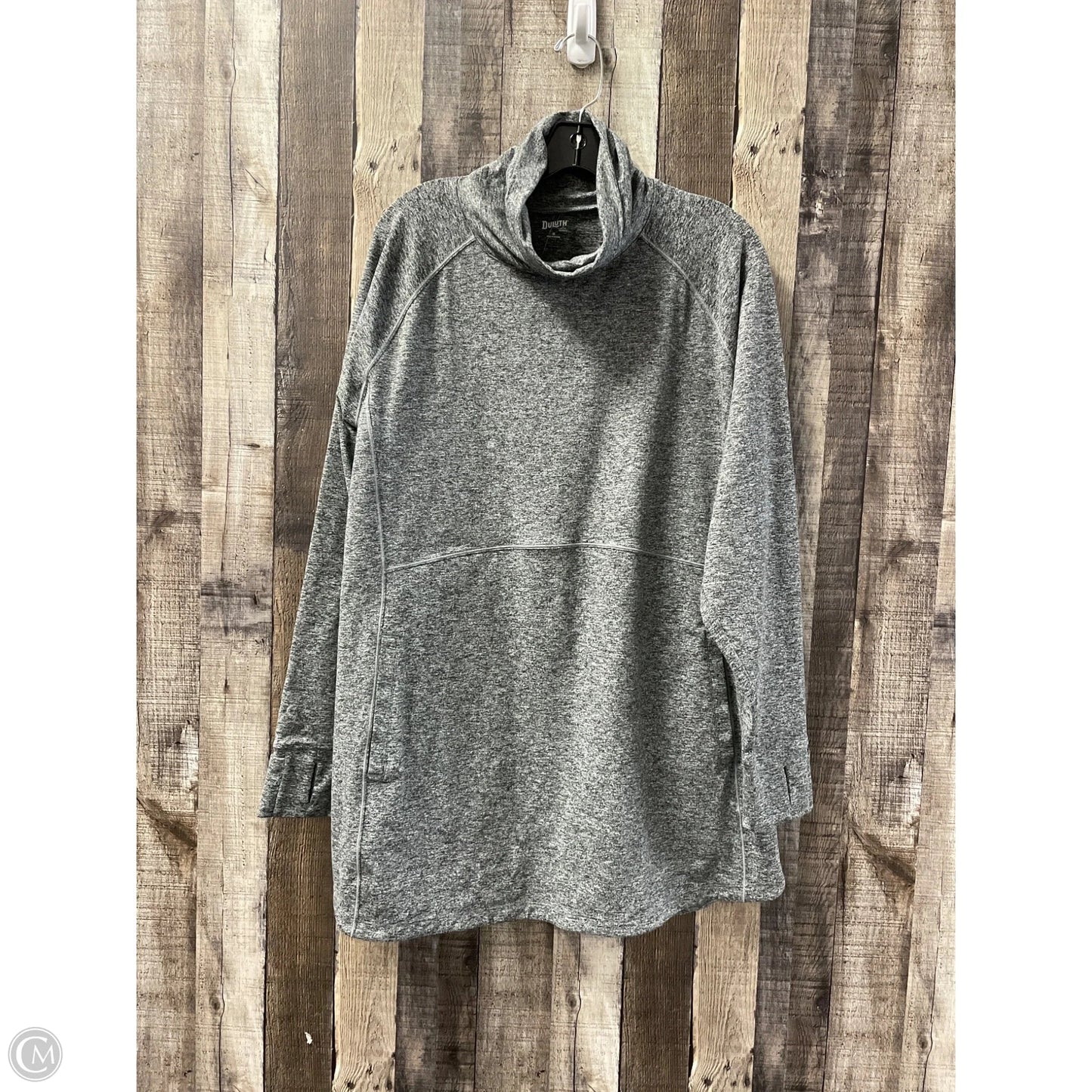 Athletic Sweatshirt Collar By Duluth Trading In Grey, Size: 1x