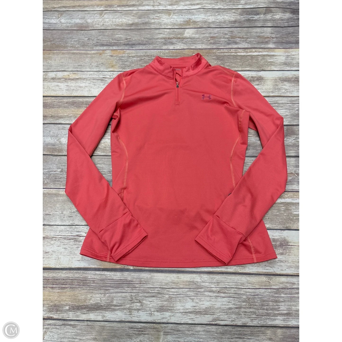 Athletic Top Long Sleeve Collar By Under Armour In Pink, Size: L