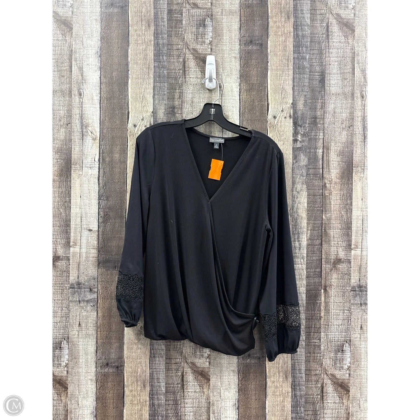 Top Long Sleeve By Cme In Black, Size: M