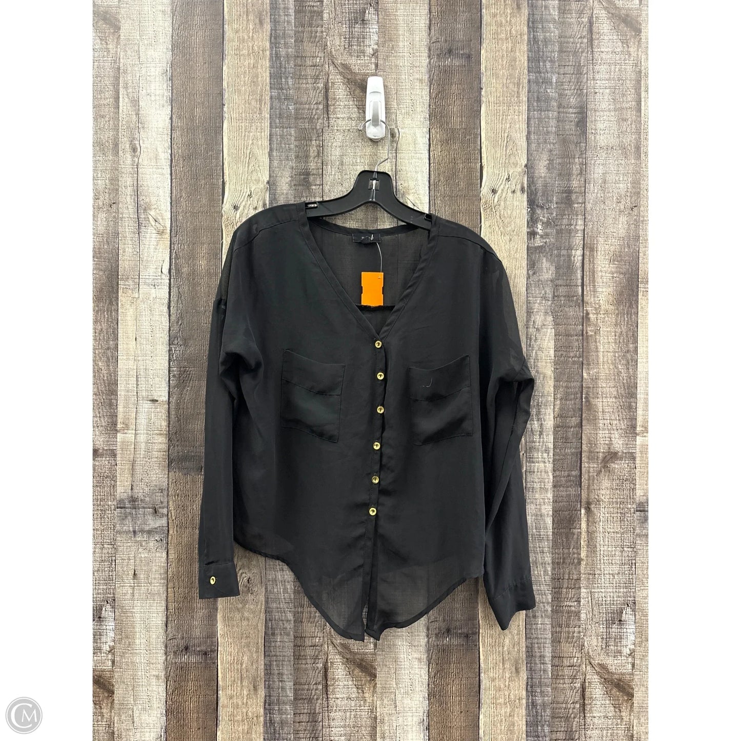 Top Long Sleeve By Mine In Black, Size: M