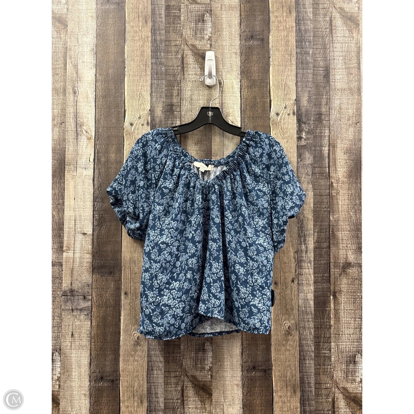 Top Short Sleeve By Loft In Blue, Size: Xs