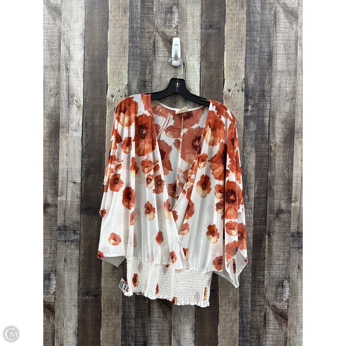 Top 3/4 Sleeve By Ember In Floral Print, Size: M