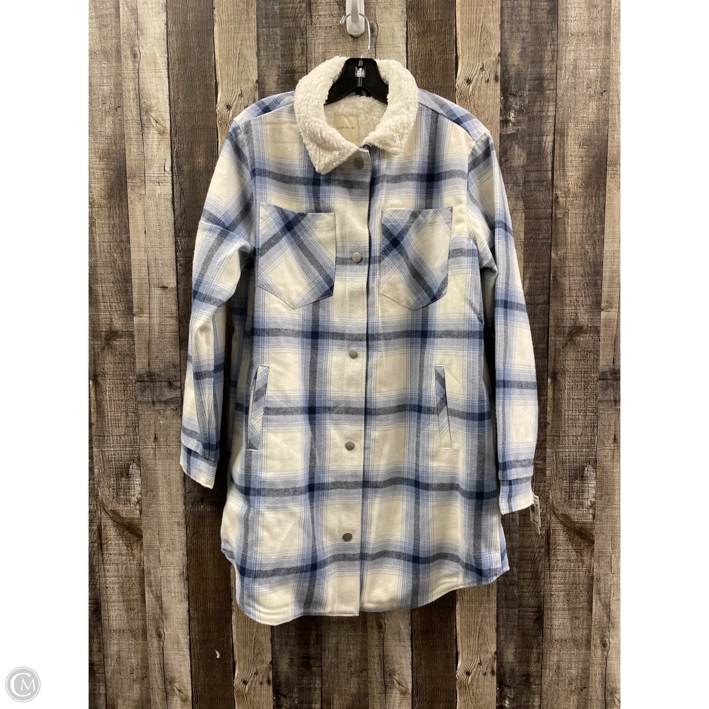 Jacket Shirt By Ultra Flirt In Blue, Size: L