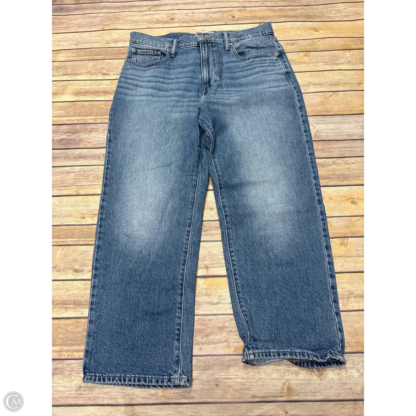Jeans Straight By Lucky Brand In Blue Denim, Size: 10