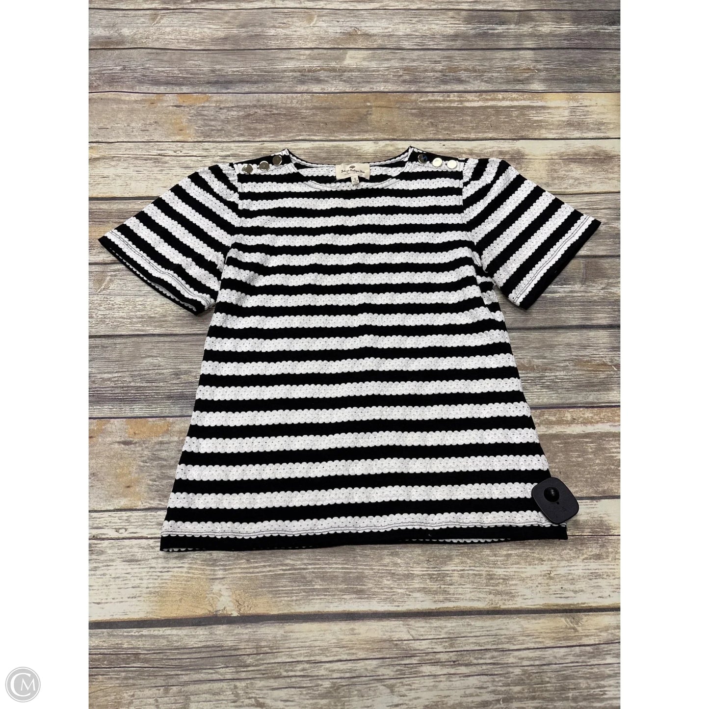 Top Short Sleeve By Blu Pepper In Black, Size: S