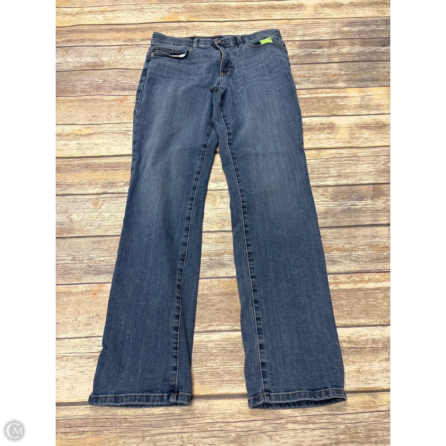Jeans Straight By Lee In Blue Denim, Size: 12