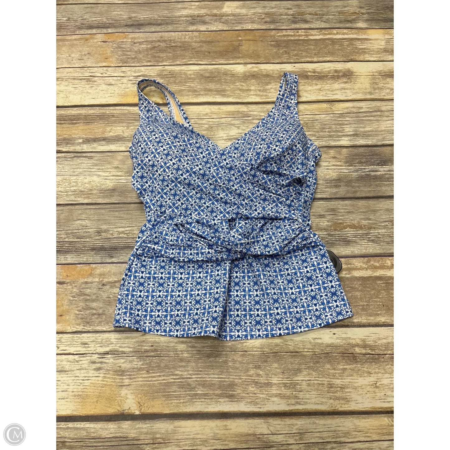 Swimsuit Top By Cme In Blue, Size: M