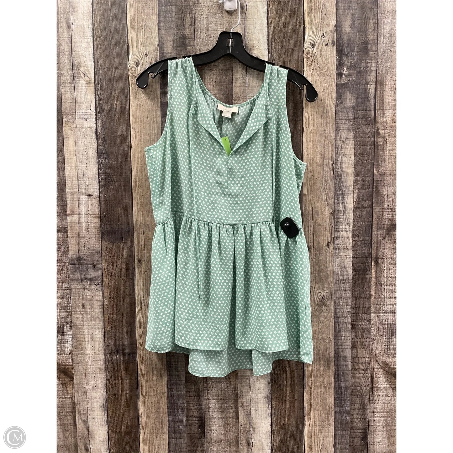 Top Sleeveless By Loft In Green, Size: S