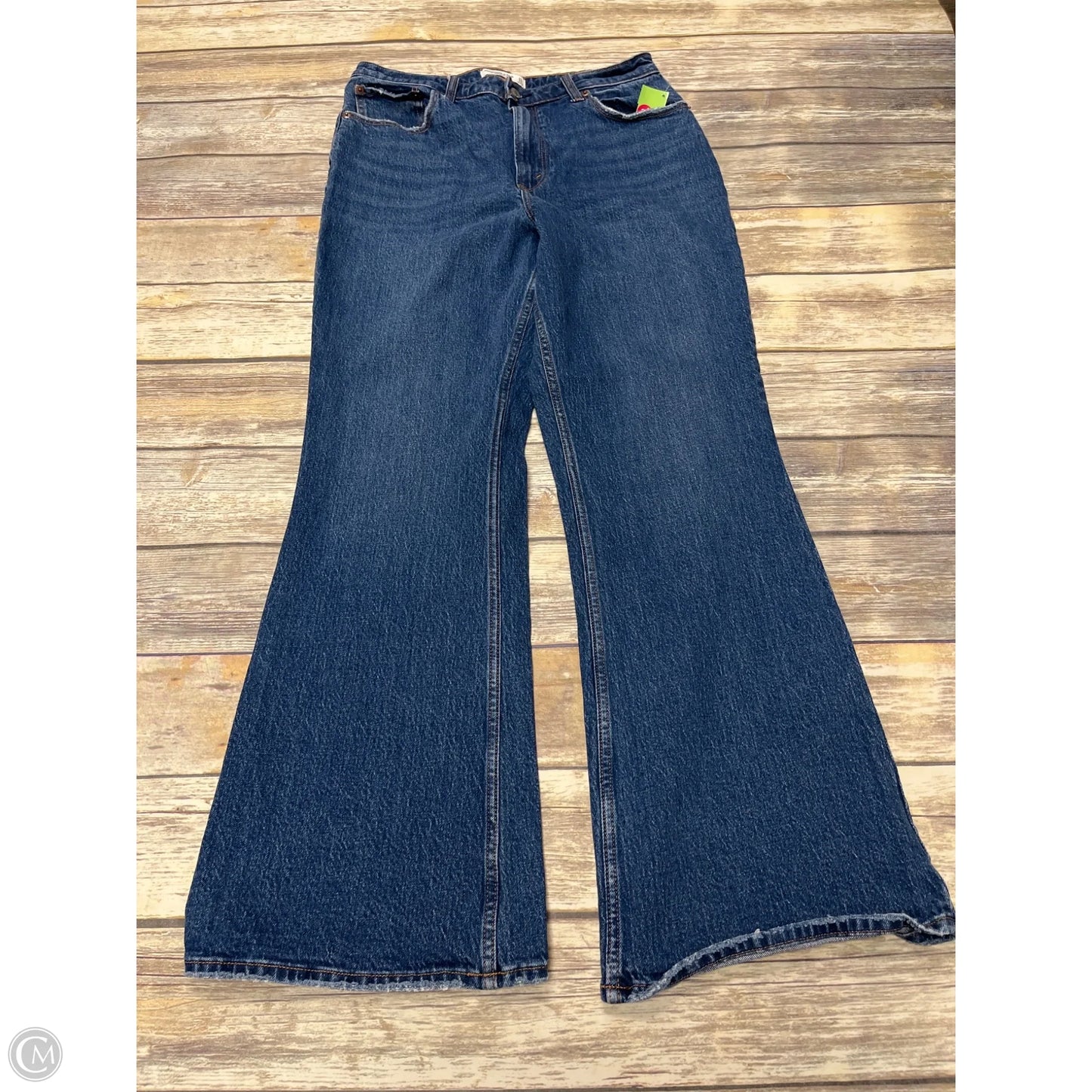 Jeans Boot Cut By Abercrombie And Fitch In Blue Denim, Size: 12