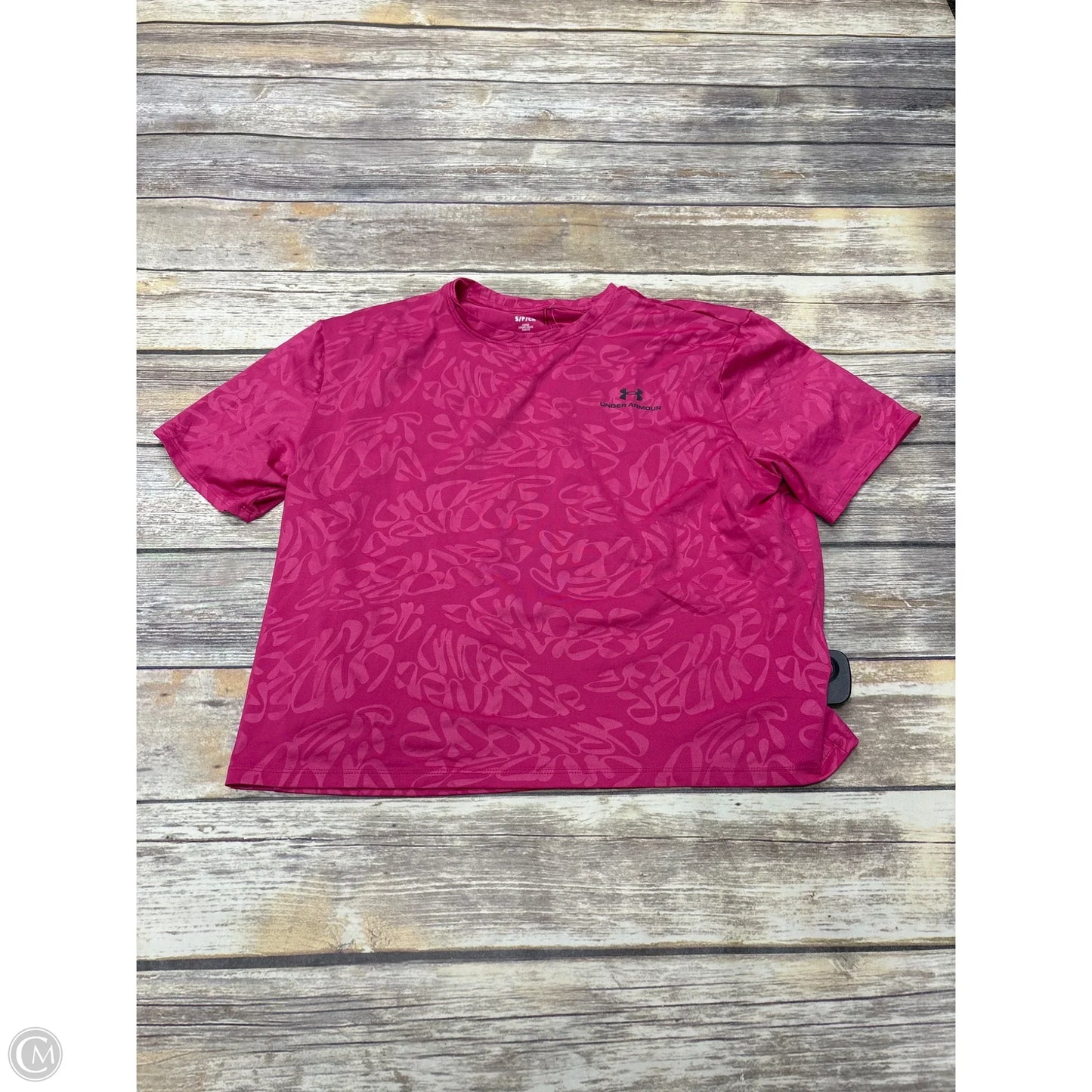 Athletic Top Short Sleeve By Under Armour In Pink, Size: S