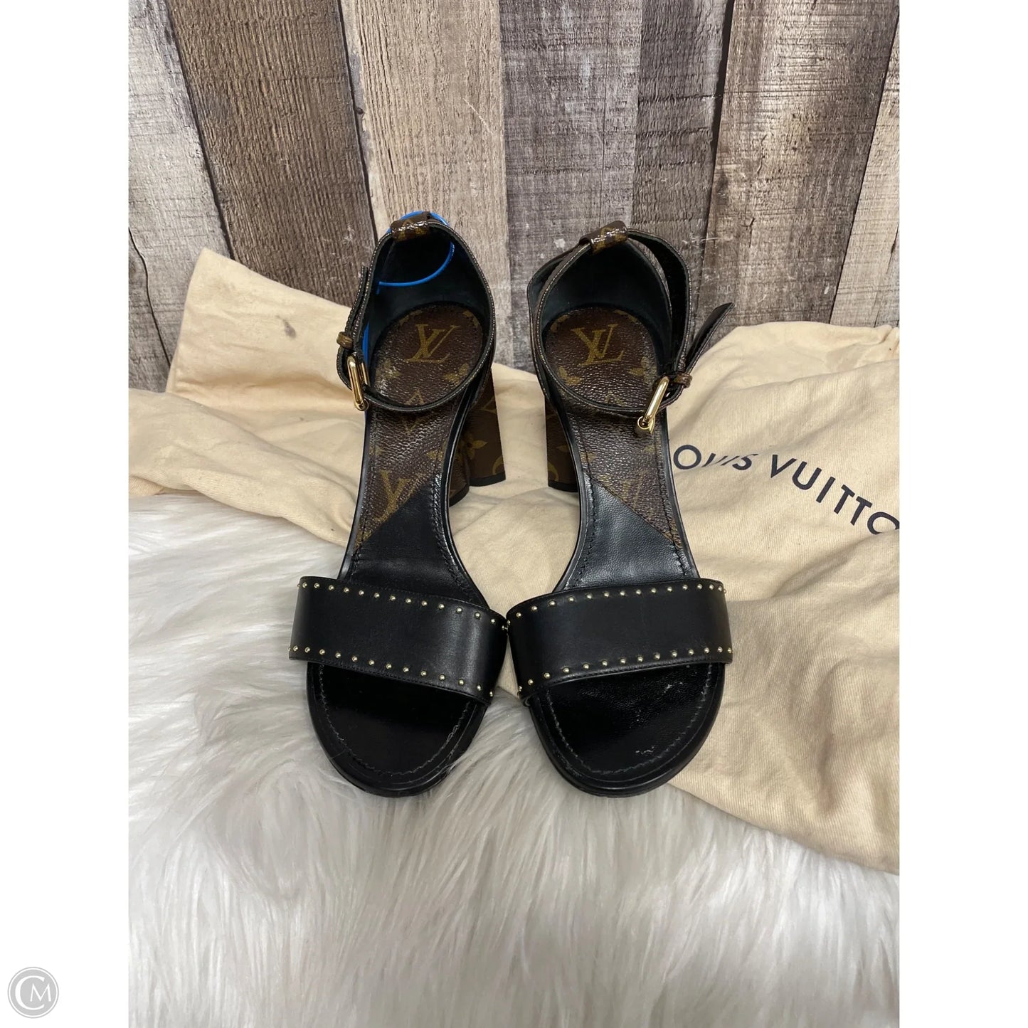 Shoes Luxury Designer By Louis Vuitton In Black & Brown, Size: 8.5